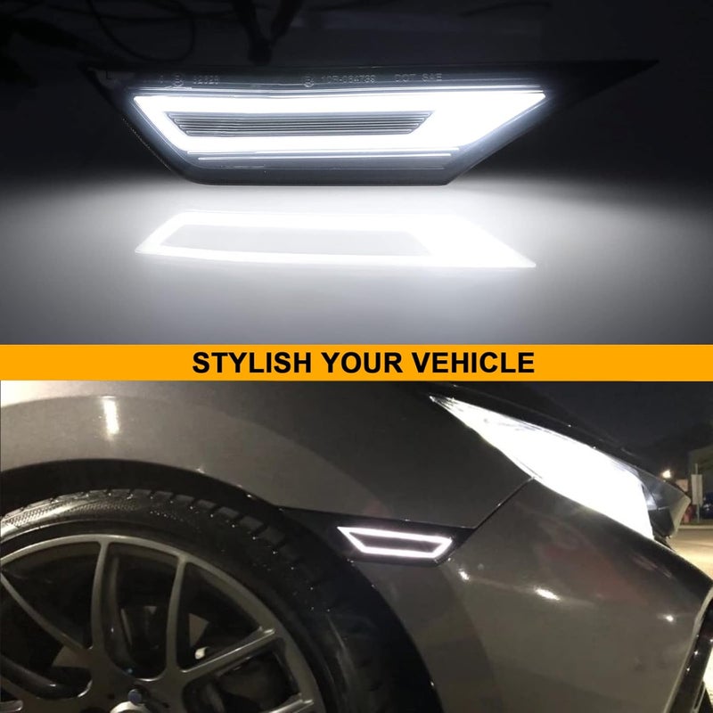 Mynoway LED Side Marker Lights Replacement for 2016-2021 Civic (10th Gen) Coupe/Hatchback/Sedan, 2PCS Front Side Position Fender Driving Lamp, Smoked Lens - Image 2